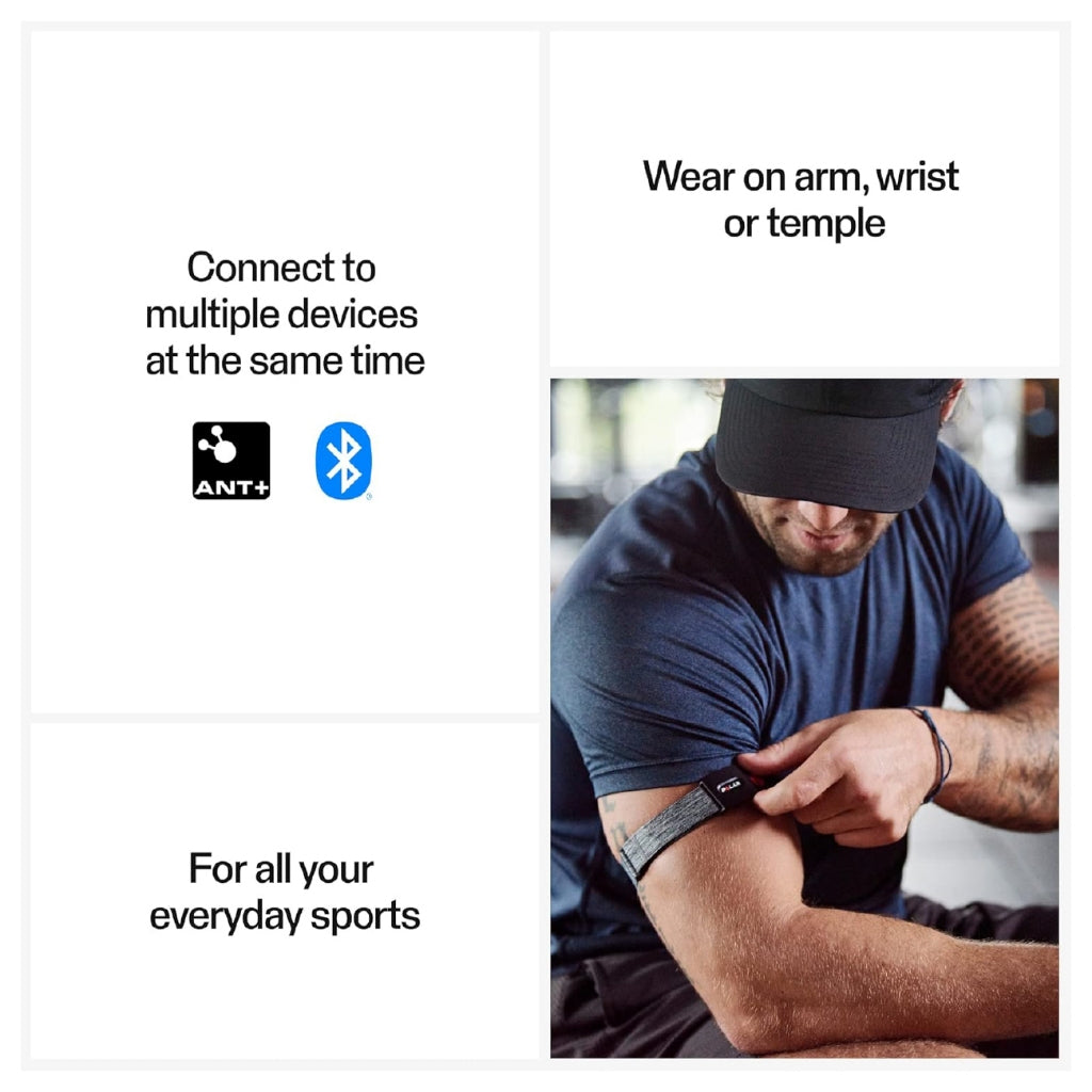 Person wearing a smart device on their arm with text about connectivity and sports wear | Polar Philippines